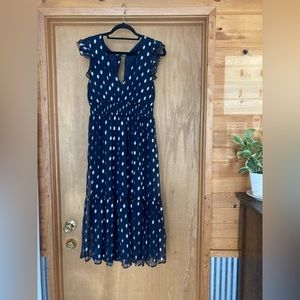 Lulus Navy Blue Midi Dress NWT
